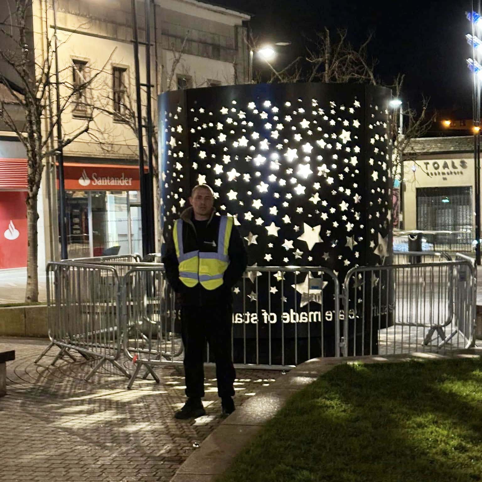 Hell hound security at Christmas market